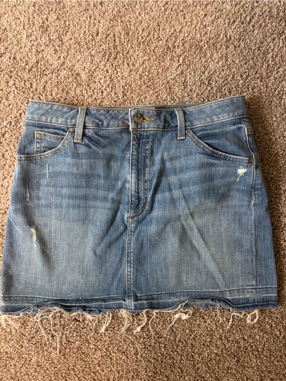 Joe's Jeans Distressed Light Blue Denim Mini Skirt - Size 29